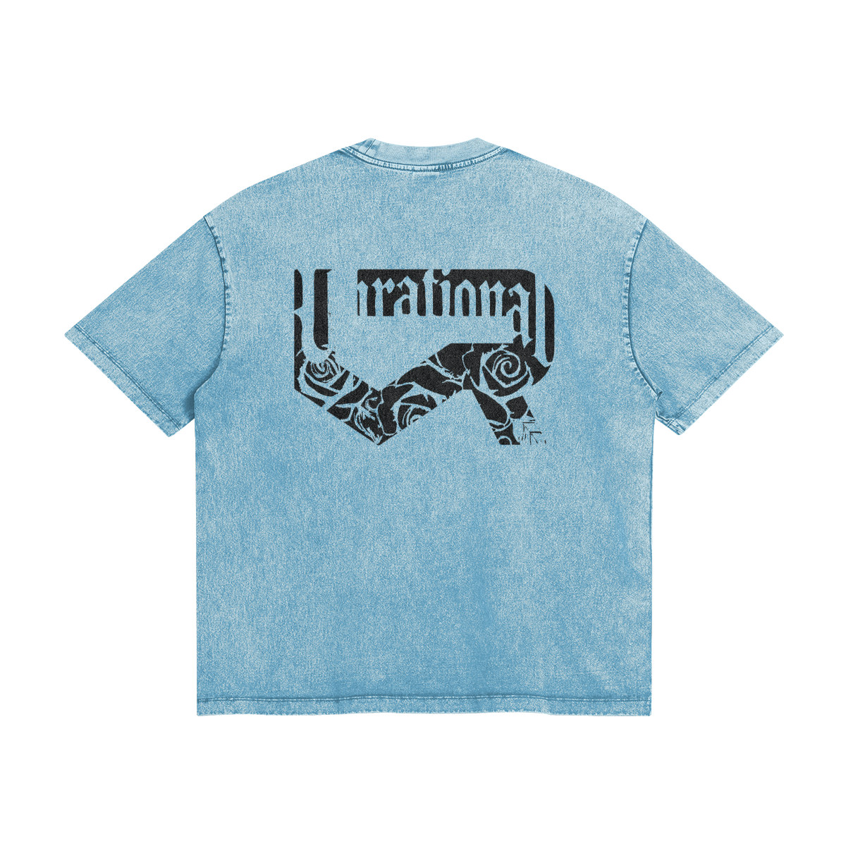 Oversized Shop Tee 285GSM T-shirt, Acid Washed Light Blue