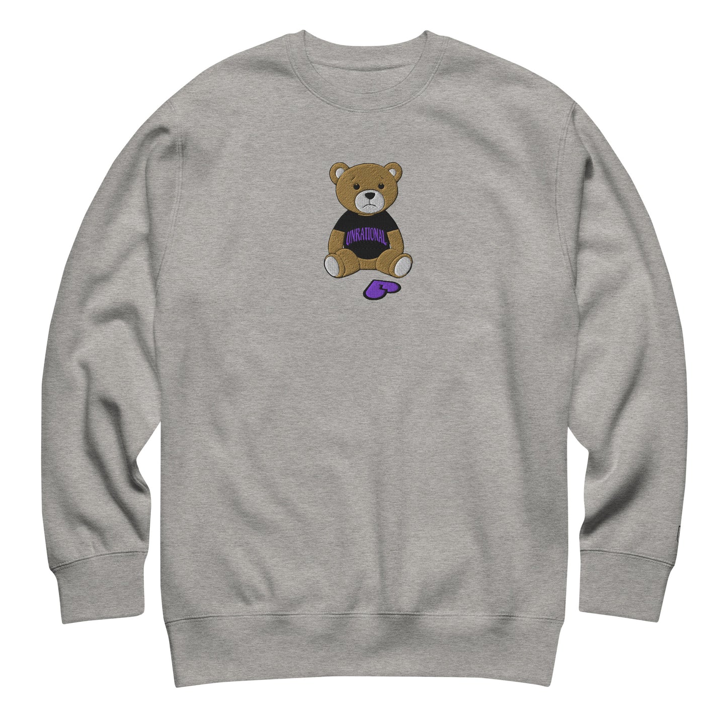 KTB Embroidered Crewneck Fleece Sweatshirt, Gray