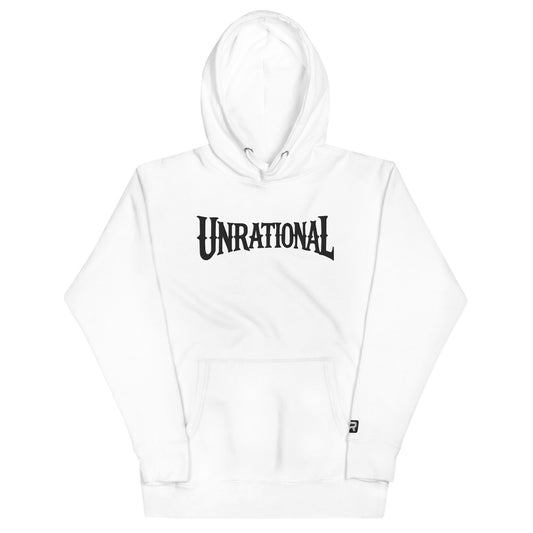 Embroidered Logo Fleece Hoodie, White