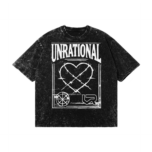 Vintage Oversized 260GSM T-shirt, Acid Washed Black