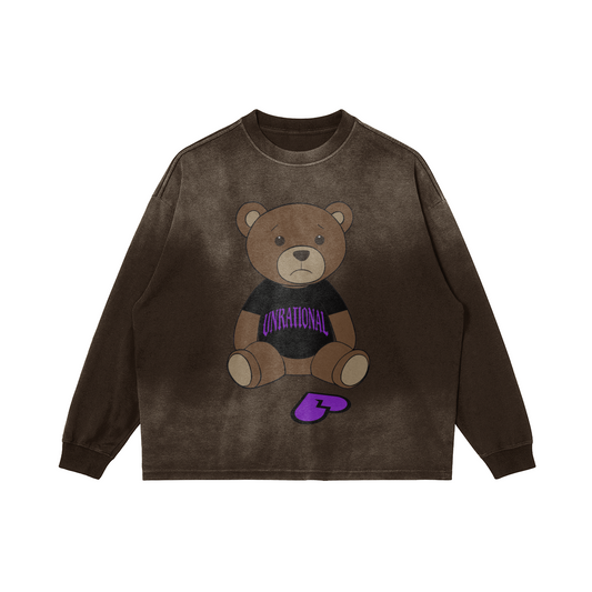 KTB Oversized Vintage 260GSM Long Sleeve, Faded Brown