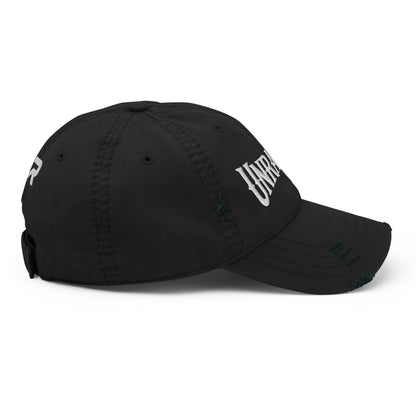 Large Logo Distressed Dad Hat, Black